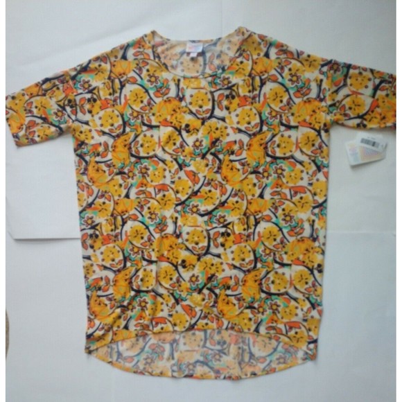 NWT LuLaRoe Women's Yellow Geometric Print Irma Style Top - Size Medium - Picture 1 of 5